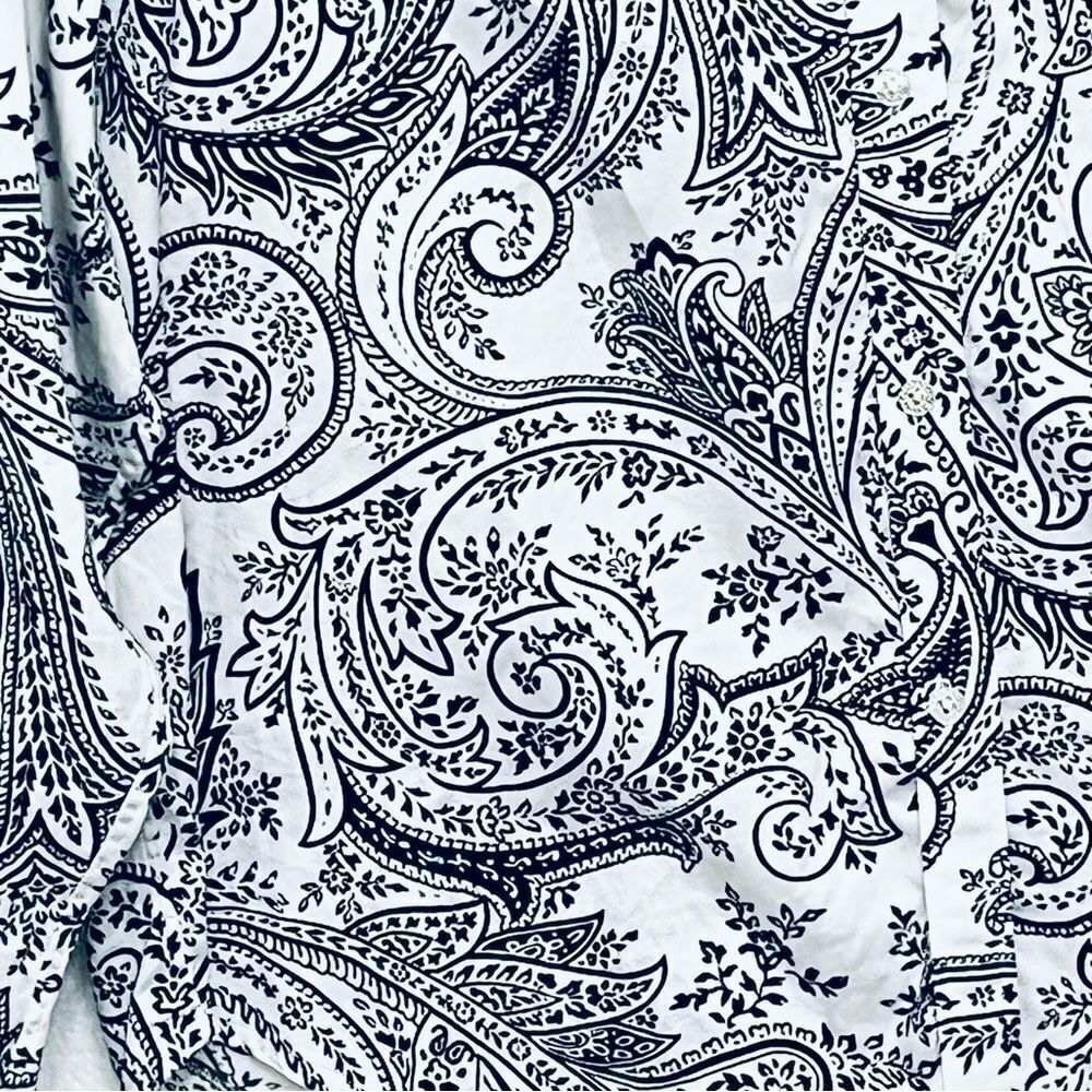 Ralph Lauren Blouse Women’s Paisley Print Button Up Long Sleeve Shirt Top Sz PL - Picture 3 of 9